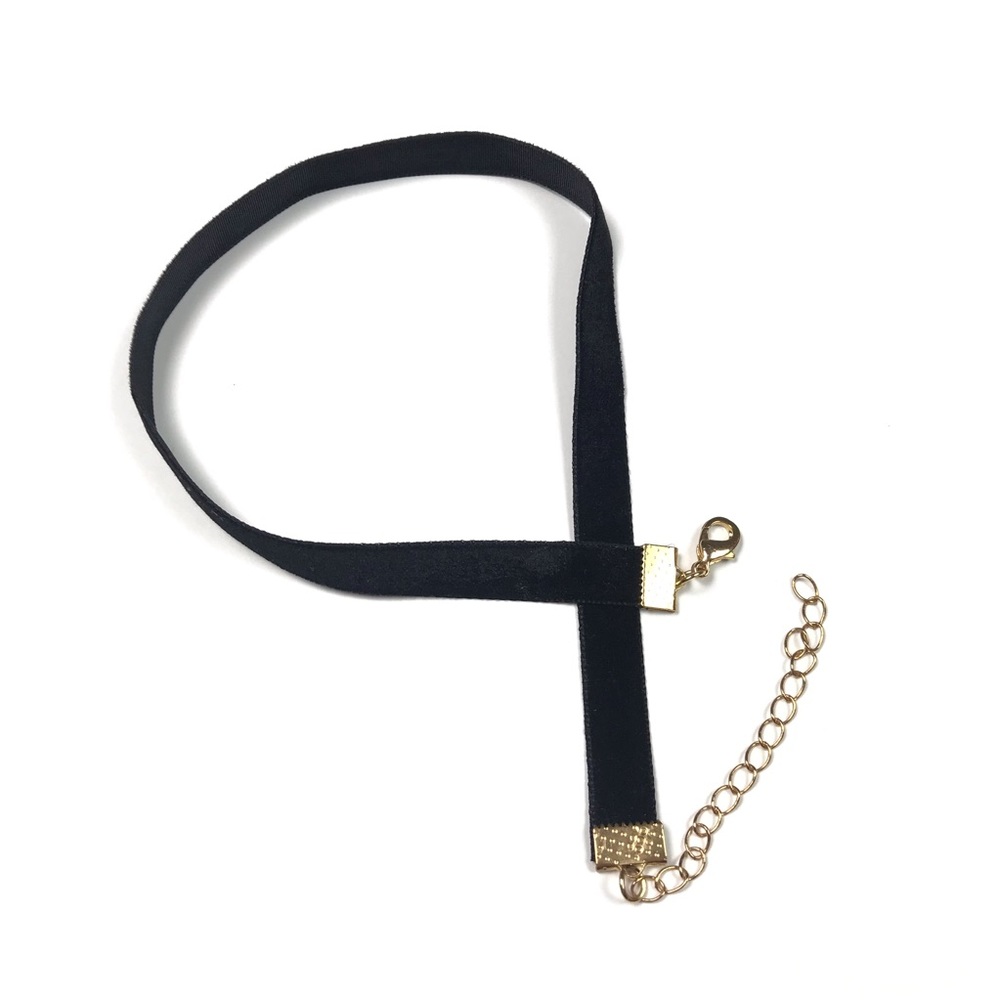 Faux Velvet Adjustable Choker Necklace